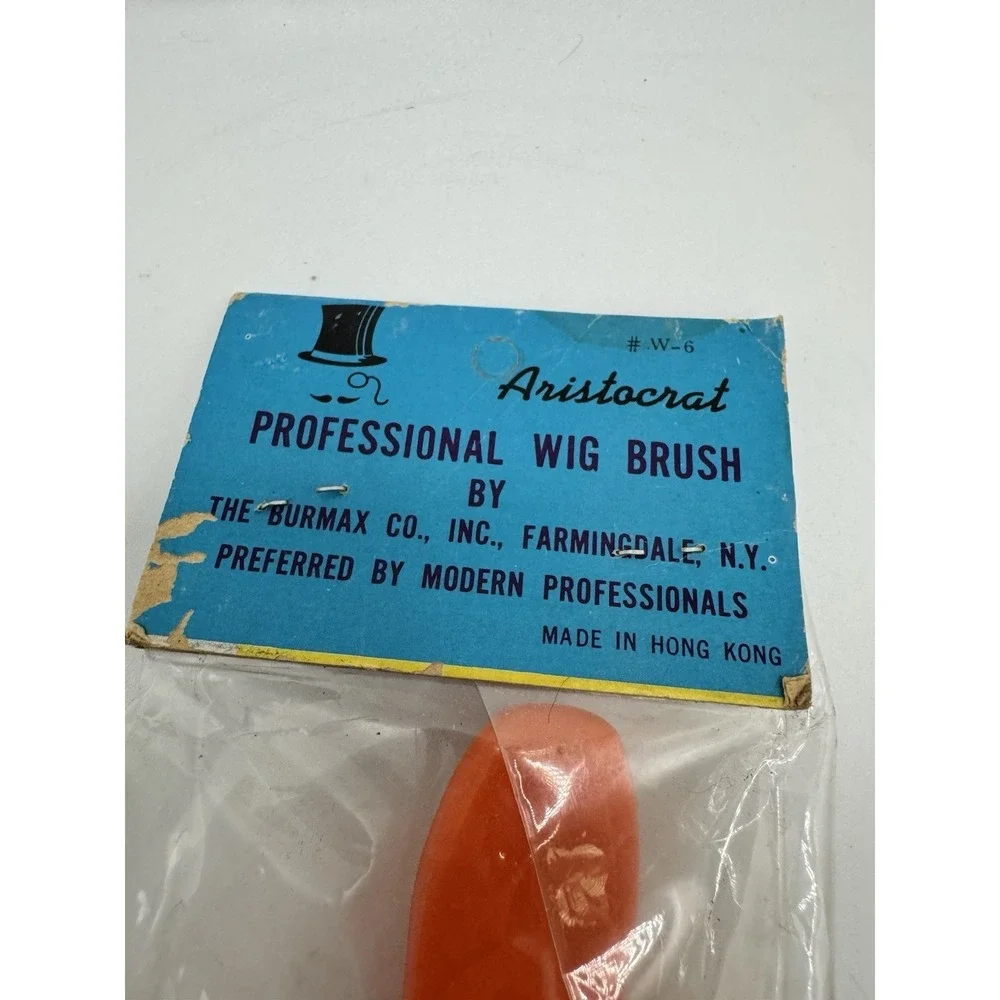 Vintage Aristocrat‎ Professional Wig Brush - Orange Made In Hong Kong NOS